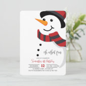 Lächelnd Snowman Einladung (Stehend Vorderseite)