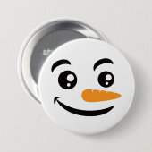 Lächelnd Snowman Face Button (Vorne & Hinten)