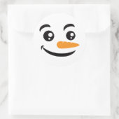 Lächelnd Snowman Face Runder Aufkleber (Tasche)