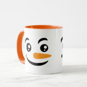 Lächelnd Snowman Face Tasse (Vorderseite Links)