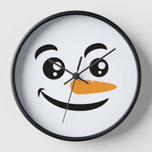 Lächelnd Snowman Face Uhr
