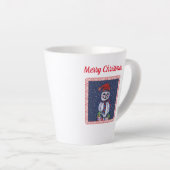 Lächelnd Snowman Hat Scarf mit Weihnachtslicht. Milchtasse (Rechte Ecke)