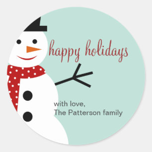Lächelnd Snowman Holiday Favor Stickers