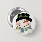 Lächelnd Snowman Tshirts und Geschenke Button (Vorne & Hinten)