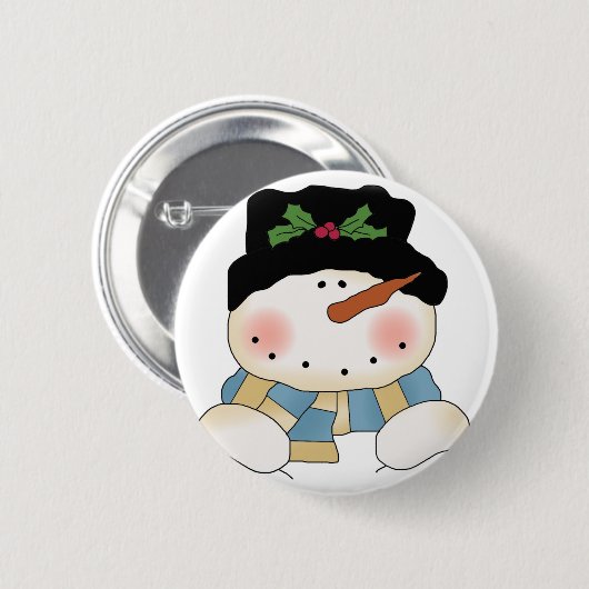 Lächelnd Snowman Tshirts und Geschenke Button (Vorne & Hinten)