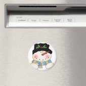 Lächelnd Snowman Tshirts und Geschenke Magnet (In Situ (Geschirrspüler))