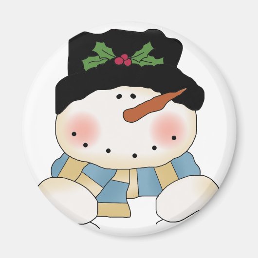 Lächelnd Snowman Tshirts und Geschenke Magnet (Vorne)