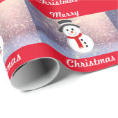 Lächelnd Snowman Weihnachten Geschenkpapier (Rolleneckpunkt)
