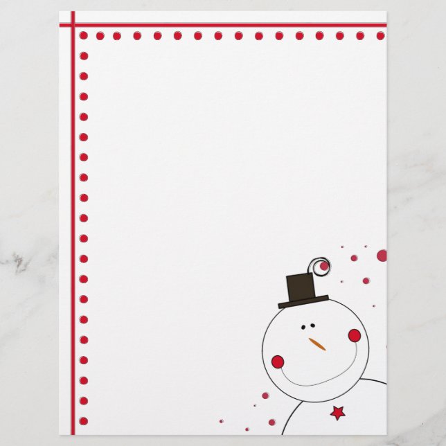 Lächelnd Snowman Weihnachts Letterhead (Vorderseite)