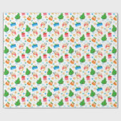 Lächelnd Snowman Weihnachtsbaum präsentiert Kekse Geschenkpapier (Flach)