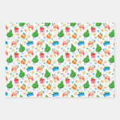 Lächelnd Snowman Weihnachtsbaum präsentiert Kekse Geschenkpapier Set (Vorderseite)