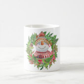 Lächelnd Snowman Weihnachtskranz Kaffeetasse (Mittel)
