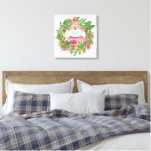 Lächelnd Snowman Weihnachtskranz Leinwanddruck (Insitu (Schlafzimmer))