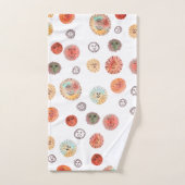 Lächelnd Sonnen Wasserfarben Weiße Muster Badhandtuch Set (Handtuch)