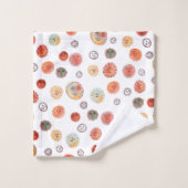 Lächelnd Sonnen Wasserfarben Weiße Muster Badhandtuch Set (Waschlappen)