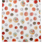 Lächelnd Sonnen Wasserfarben Weiße Muster Duschvorhang (Vorderseite)