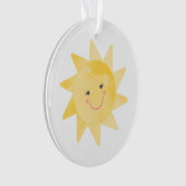 Lächelnd Sonnenschein hell und Niedlich Weihnachte Ornament (Vorderseite)