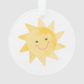 Lächelnd Sonnenschein hell und Niedlich Weihnachte Ornament (Rückseite)