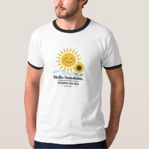 Lächelnd Sonnenschein und Sonnenblumen - glücklich T-Shirt
