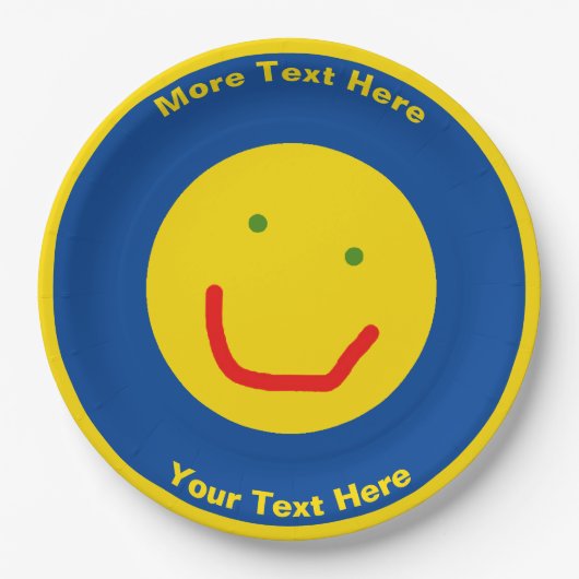 Lächelnd Sun glückliches Gesicht Pappteller (Vorderseite)