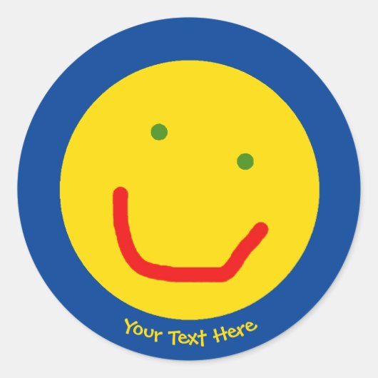 Lächelnd Sun glückliches Gesicht Runder Aufkleber (Vorderseite)