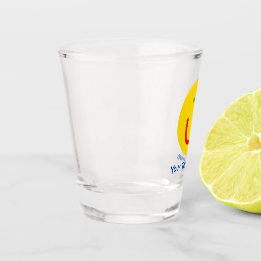 Lächelnd Sun glückliches Gesicht Schnapsglas (Links)