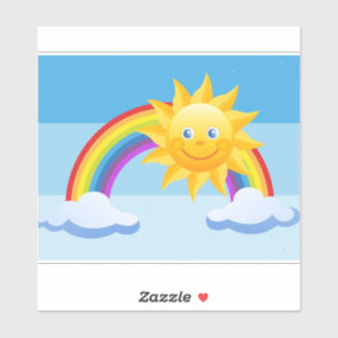 Lächelnd Sun, kundenspezifisch geschnitten Vinyl S Aufkleber