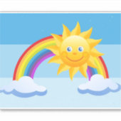 Lächelnd Sun, kundenspezifisch geschnitten Vinyl S Aufkleber (Vorderseite)