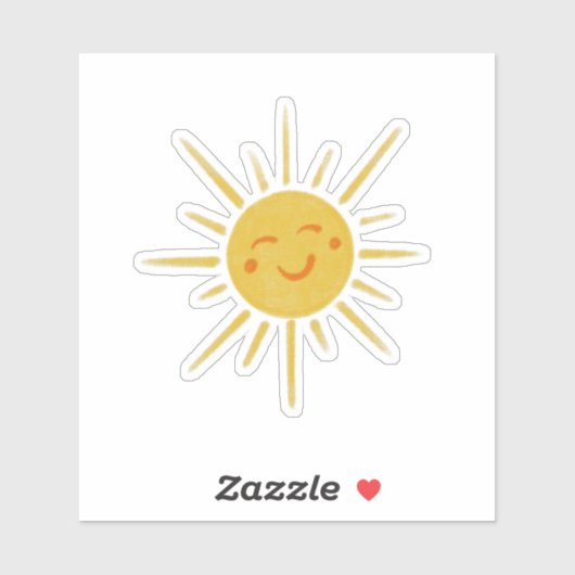 Lächelnd Sun Sunshine Vinyl Cut Sticker (Blatt)