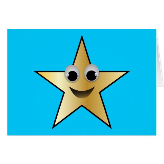 Lächelnd Superstar Charakter Gold gefärbt (Vorderseite (Horizontal))