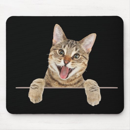 Lächelnd Tabby Cat Mouse Pad Mousepad (Vorne)