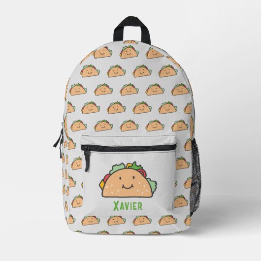 Lächelnd Taco Personalisiert Bedruckter Rucksack (Vorderseite)