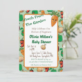 Lächelnd Veggies Baby Shower Einladung (Stehend Vorderseite)