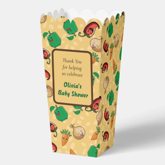 Lächelnd Veggies Baby Shower Geschenkschachtel (Vorderseite)