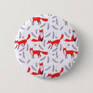 Lächelnd Waldgrün Red Fox Button