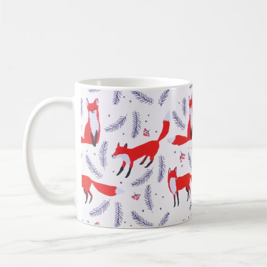 Lächelnd Waldgrün Red Fox Kaffeetasse (Links)
