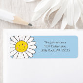 Lächelnd Whimsical Daisy Rücksendeadresse Label (Insitu)