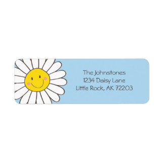 Lächelnd Whimsical Daisy Rücksendeadresse Label