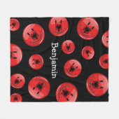 Lächelnde albanische Flagge Fleecedecke (Vorderseite (Horizontal))