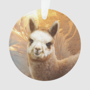 Lächelnde Alpaka-Weihnachtsverzierungen Ornament