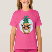 Lächelnde Ananas mit Sonnenbrille und Clown-Nase