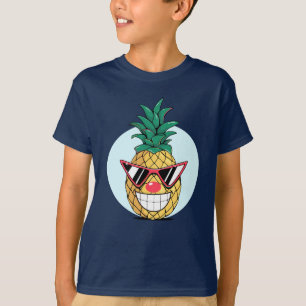 Lächelnde Ananas mit Sonnenbrille und Clownnase T-Shirt