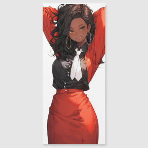 Lächelnde Anime-Frau Magnetkarte