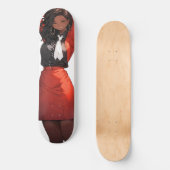 Lächelnde Anime-Frau Skateboard (Vorderseite)