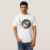Lächelnde Antigua und Barbuda-Flagge T-Shirt (Vorne ganz)