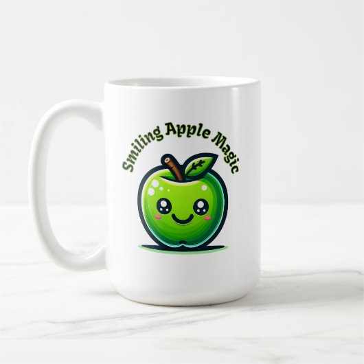 Lächelnde Apfelmagie Kaffeetasse (Links)