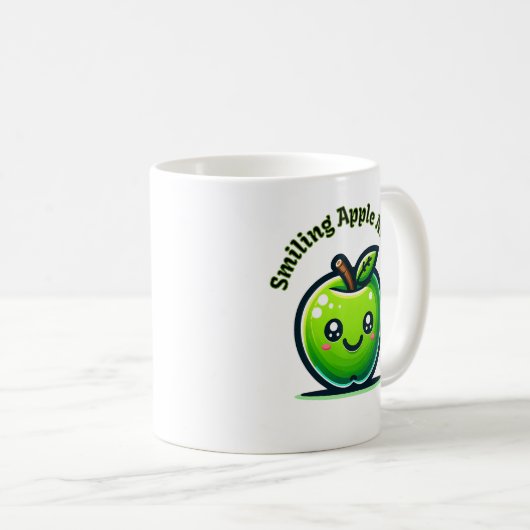 Lächelnde Apfelmagie Kaffeetasse (VorderseiteRechts)