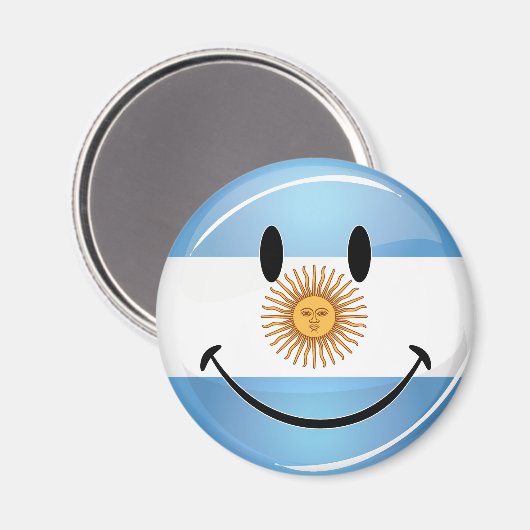 Lächelnde argentinische Flagge Magnet (Vorderseite/Rückseite)