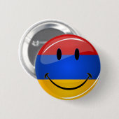 Lächelnde armenische Flagge Button (Vorne & Hinten)