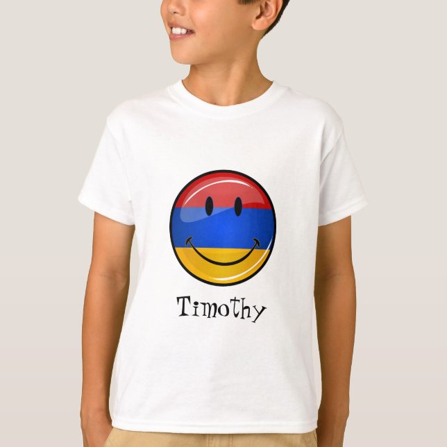 Lächelnde armenische Flagge T-Shirt (Vorderseite)